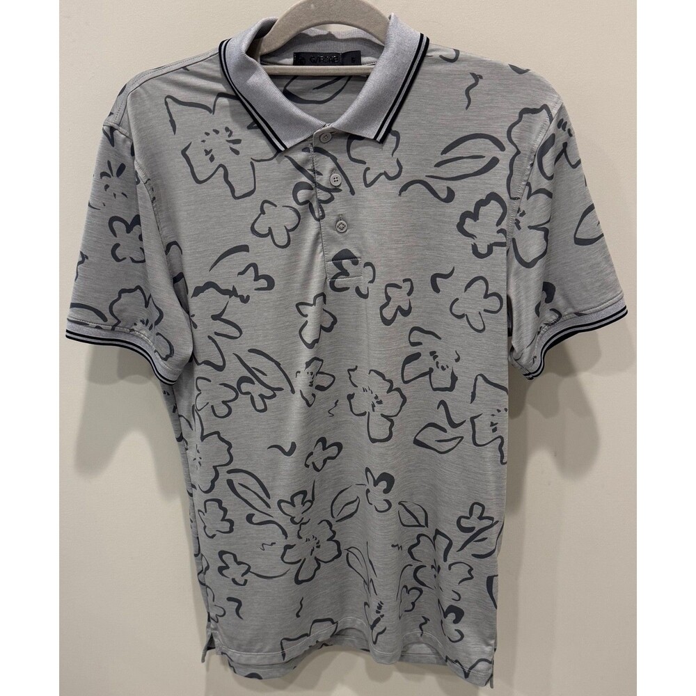 G/FORE Golf Shirt - Men's Size Small - Gray - Floral Print